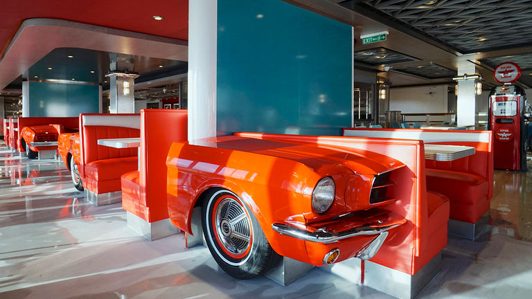 Passengers onboard Joy can enjoy fare at American Diner.