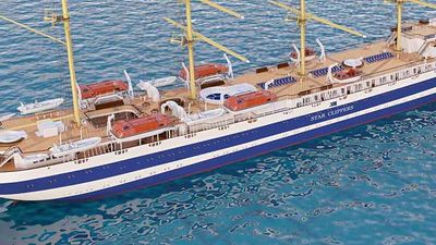 Star Clippers’ newest vessel, set to debut in 2017, will carry 300 passengers and be the largest square-rigged vessel in the world. // © 2016 Star Clippers Cruises