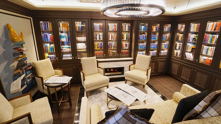 Peruse the library’s selections and settle in.