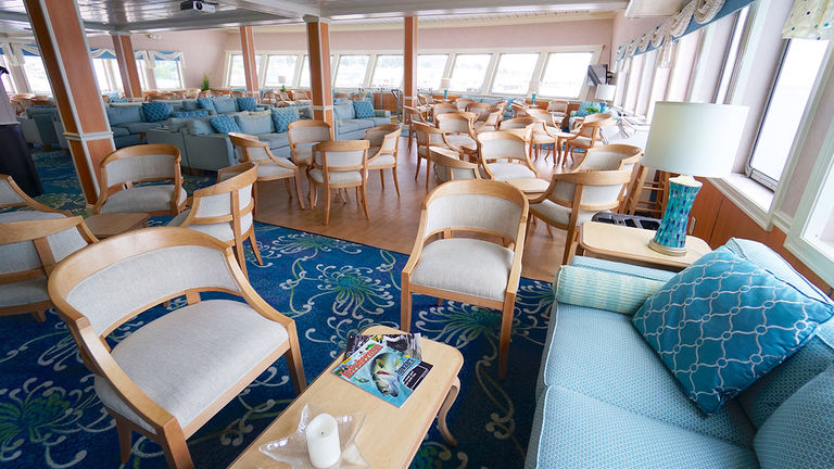 The Cascade Lounge serves as a multipurpose space.