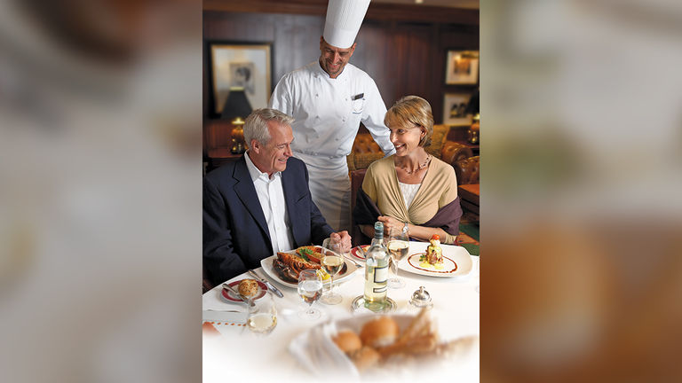 Polo Grill steakhouse serves Maine lobster.