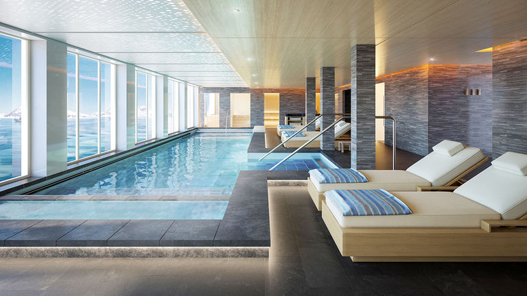 The Nordic Spa will feature a hydrotherapy pool positioned along the glass.
