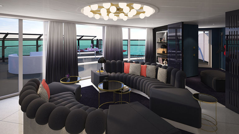 The 2,147-square-foot Massive Suite has its own music room.