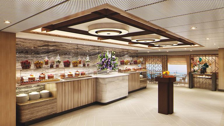 The Veranda buffet restaurant expansions include enclosing a previously outdoor patio and adding seaview seating.