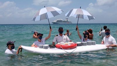 Seabourn has been able to treat guests to luxurious moments during the pandemic, such as this caviar snack in the water.