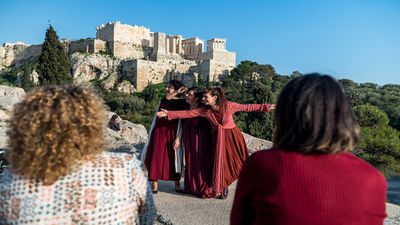 Guides with Alternative Athens bring mythology and history to life on the Mythology Storytelling Walk.