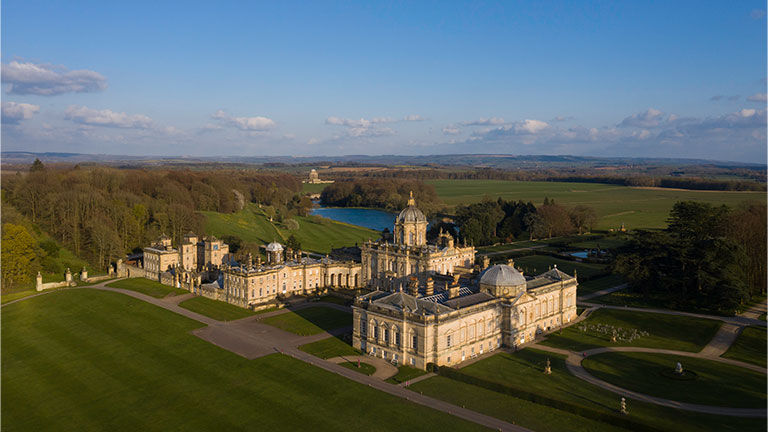 Exterior shots of Castle Howard in Yorkshire are used in “Bridgerton.”