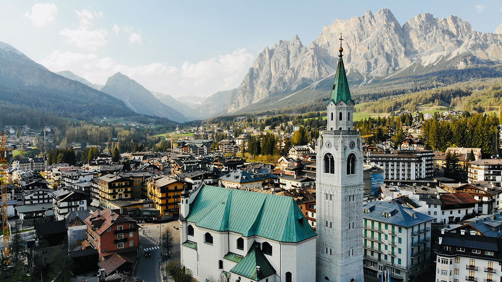 Cortina d’Ampezzo is more accessible than many other villages in the Dolomites.