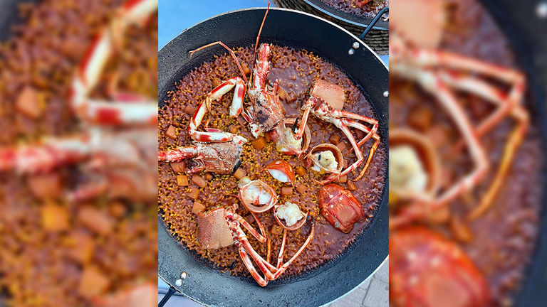 Cafe Balear’s paella is made with fresh seafood.