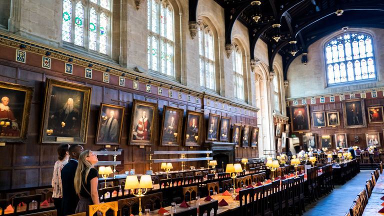 The Tudor Great Dining Hall in Oxford was the inspiration for Hogwarts’ Great Hall.