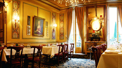 Founded in 1686, Le Procope prides itself on being the first literary cafe and oldest continually-running restaurant in Paris. // © 2014 Creative Commons user kygp