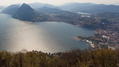 Ticino’s Lake Lugano in southern Switzerland has a Mediterranean vibe. // © 2013 Thinkstock F