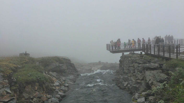 Viewing platforms at the top of the Trollstigen road allow clients to safely gaze far into the valley beyond.