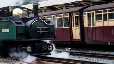 The Ffestiniog Railway runs from Porthmadog to the slate mining town of Blaenau Ffestiniog and offers great views of Snowdonia National Park. // © 2014 Mindy Poder
