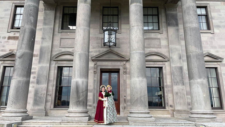 Guests in costume at Ballyfin Demesne