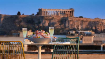 Brown Acropol’s rooftop offers views of the Acropolis.