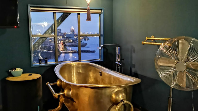 All three suites overlook the IJ lake and the city of Amsterdam.