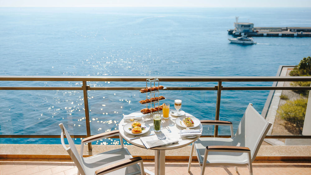 Many of Fairmont Monte Carlo’s guestrooms and public spaces overlook the Mediterranean Sea.