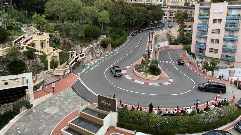 The hairpin turn, a well-known feature of the Formula 1 Monaco Grand Prix’s route, can be seen from the hotel.