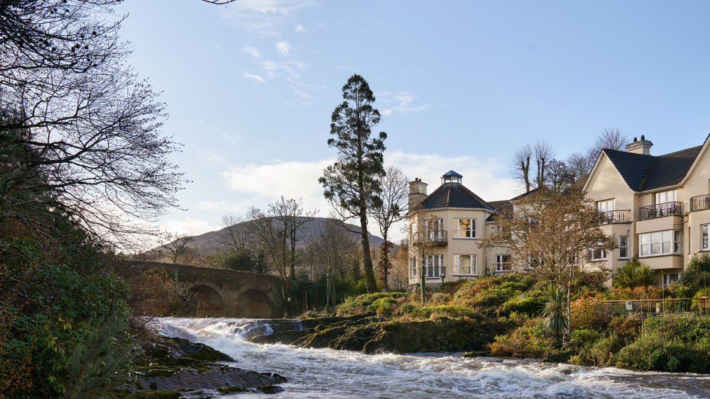 The Sheen Falls Lodge offers 60 rooms, 12 suites and five cottages across 300 acres.