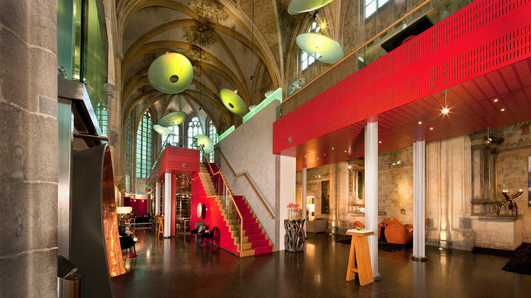 Modern touches adorn the inside of the 15th-century Kruisherenhotel Maastricht.