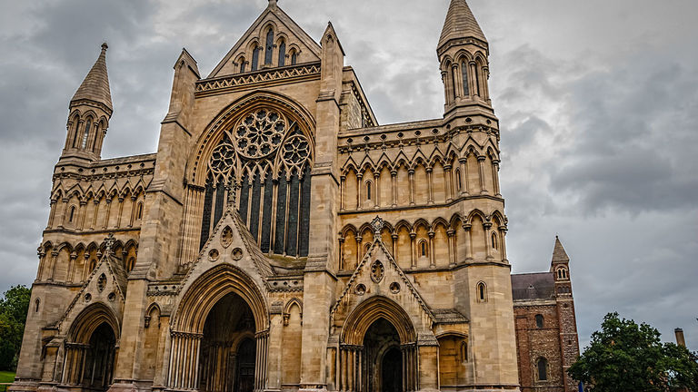 St. Albans Cathedral was built using Roman bricks from the ruins of ancient city Verulamium in 1077.
