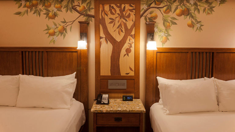 The new guestroom design brings a contemporary approach to the Arts and Crafts style of Disney’s Grand Californian.