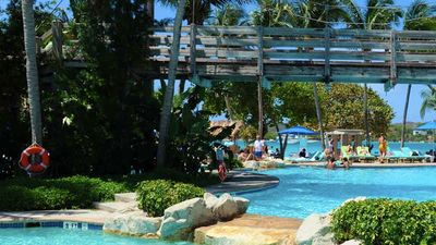 Amenities include a pool and a private beach. // © 2015 Dreams Sugar Bay St. Thomas