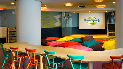 Select Hard Rock hotels will offer Roxity Kids Clubs with televisions and lounge and craft areas. // © 2014 Hard Rock Hotels