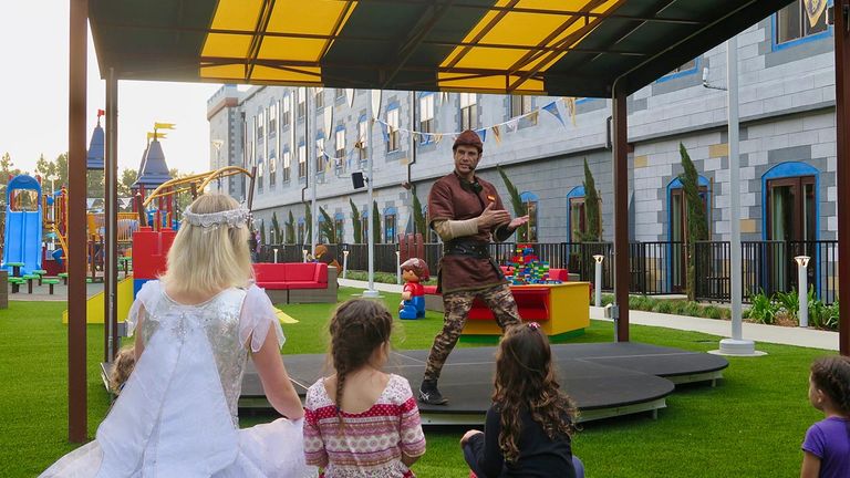 There are three live shows each night at the property’s central courtyard stage. Credit: There are three live shows each night at the property’s central courtyard stage.