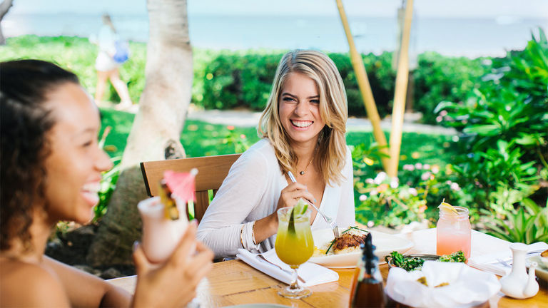 Hula Grill diners feel right at home over dishes made with fresh island products.