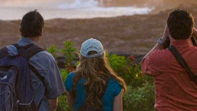 Visitors can watch lava spill into the ocean on HF&T’s Twilight Volcano Adventure. // © 2014 Hawaii Forest and Trail 2