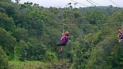 KapohoKine has a unique braking system for its ziplines. // © 2014 KapohoKine Adventures F