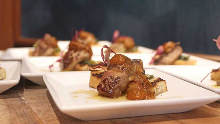 At the end of the tour, guests sample one of the resort's honey-infused specialties, seared foie gras.