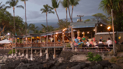 Huggo's, a Kona mainstay, serves fresh seafood to a dedicated following. // © 2014 Huggo's/Toby Hoogs