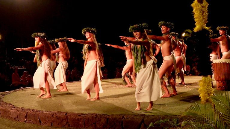 Old Lahaina Luau guests will be treated to an evening filled with authentic Hawaiian hula, music and food.