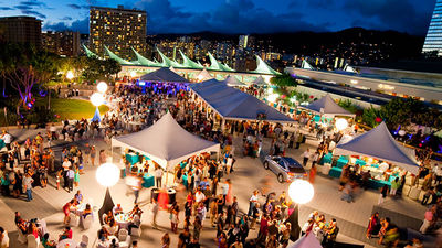 Evening parties with gourmet food and drinks create culinary memories at the Hawaii Food and Wine Festival. // © 2015 Dane Nakama/Hawaii Food & Wine Festival