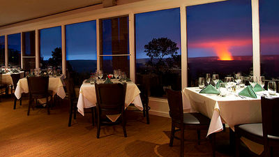The Rim at Volcano House provides tantalizing views of Halemaumau crater. // © 2016 Aqua-Aston Hospitality