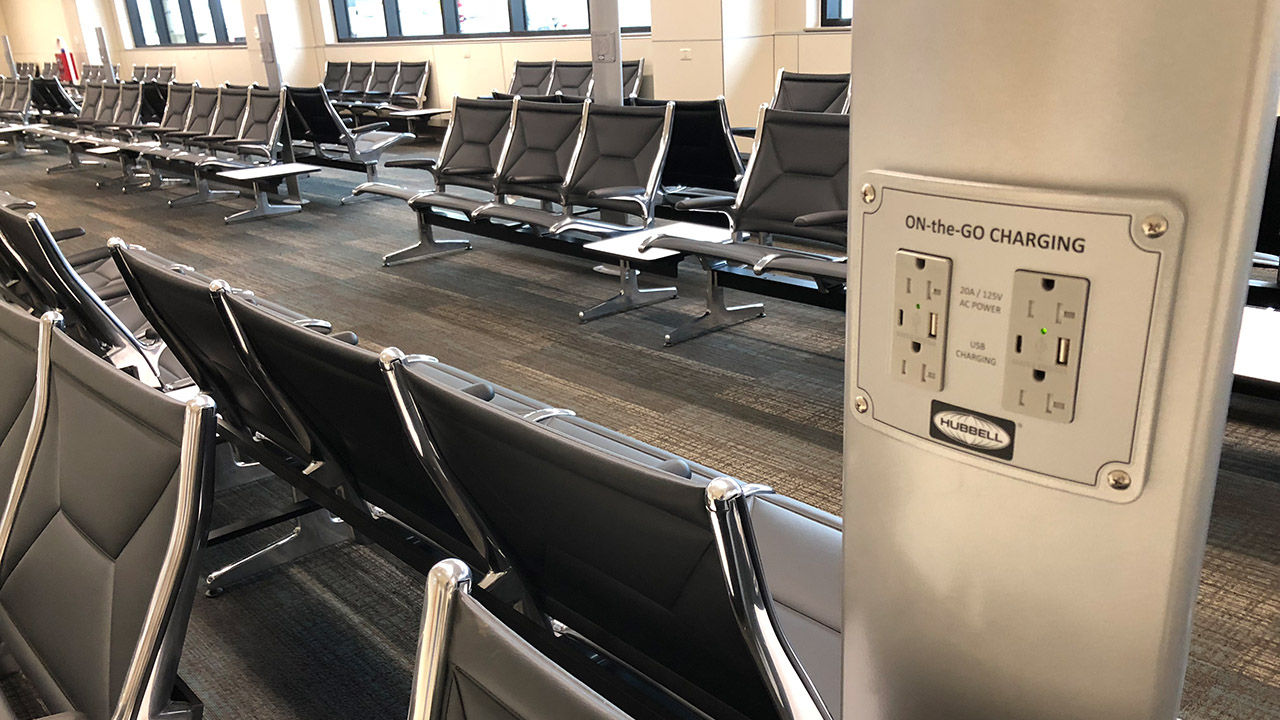 Passengers have access to more charging stations throughout the modernized HNL.