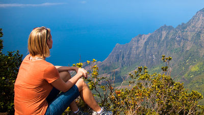 The Kalalau Valley Lookout provides phenomenal views of Kauai's largest valley. // © 2014 HTA/Tor Johnson