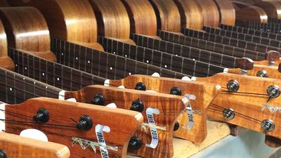 During a free factory tour, guests see how ukuleles are made at Kamaka, which is celebrating its 100th anniversary throughout 2016. // © 2016 Kamaka Ukulele
