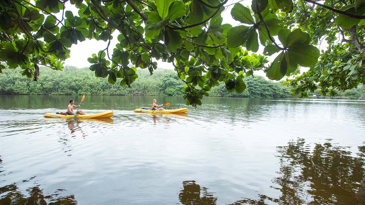 Kayaking helps clients discover remote landscapes in Hawaii.