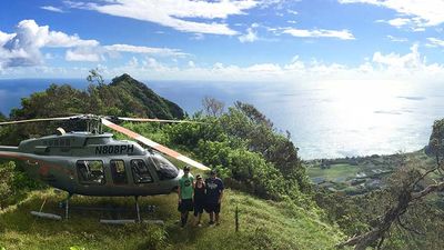 Guests can enhance their Paradise Helicopters circle-island tour with an exclusive mountaintop landing. // © 2016 Samantha Davis-Friedman
