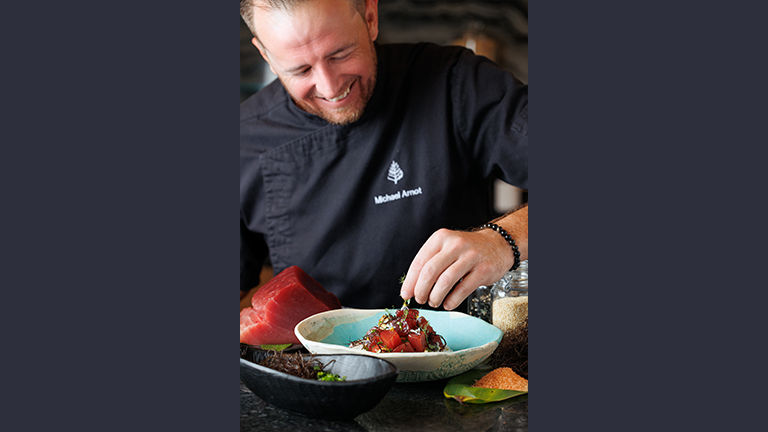 Executive chef Michael Arnot hosts a hands-on poke class.