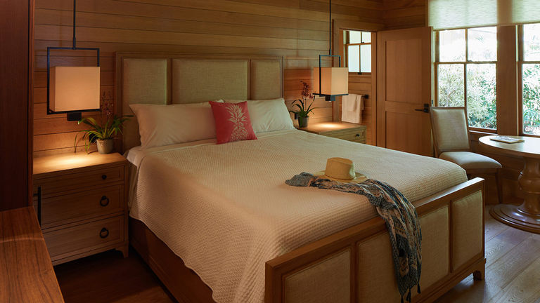 Hotel Lanai’s renovated rooms honor the past while providing contemporary conveniences such as flat-screen televisions.