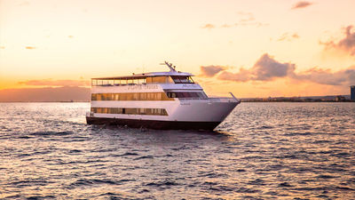 The sleek, stable and intimate Majestic gives guests exceptional views of Oahu's southern shores during the magic hour of sunset.