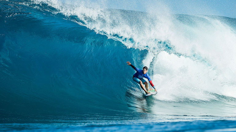 Professional surfer Gabriel Medina demonstrates world-class form on Oahu's North Shore.