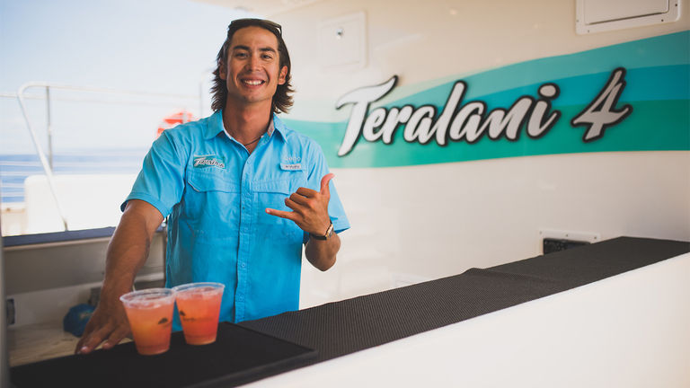 Friendly and efficient staffers keep the drinks flowing during all Teralani's excursions.