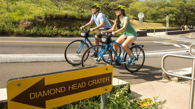 During a Bikeadelic Hawaii tour, clients get to know Diamond Head from many sides.