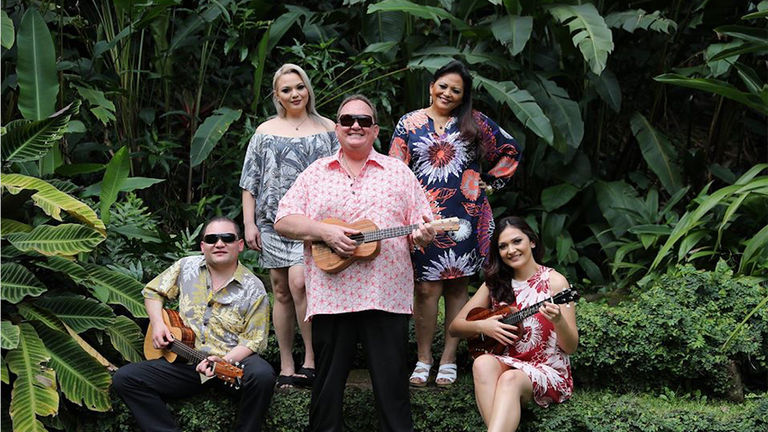 The popular Hawaiian music group Kapena regales guests with free concerts each Wednesday and Sunday.